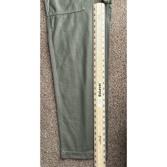 NWT Outerknown Sz 28 Olive Green Utility Military Organic Ctn Wide Leg Pockets - Picture 9 of 12